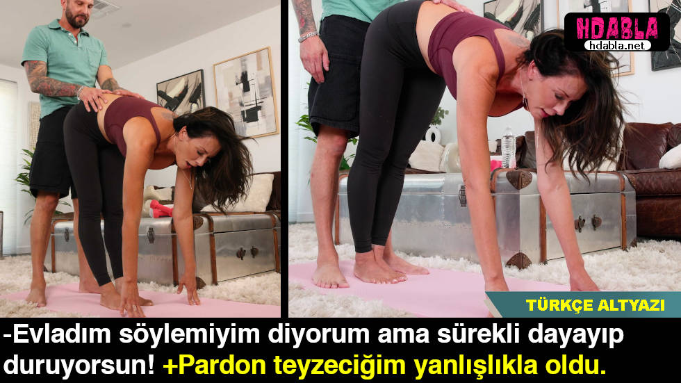 Arkadaşının Annesine yoga yaptırırken arkadan dayadı Arkadaşının Annesine yoga yaptırırken arkadan dayadı
